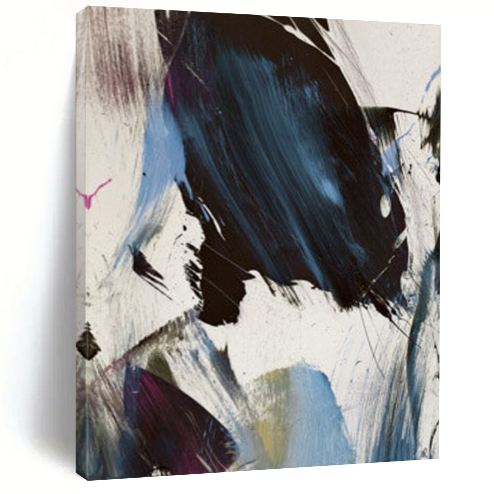 “Dynamic Black - Blue - Purple Abstract” - Abstract Expressionist Painting On Canvas DTP186