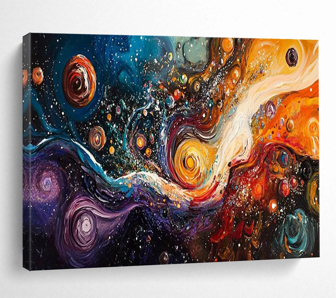 “Cosmic Swirl of Colors” - Abstract Galaxy Painting On Canvas DKH815