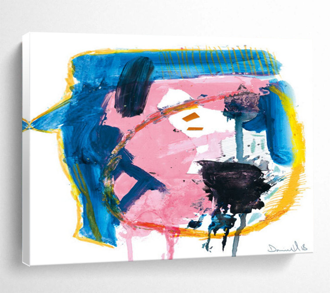 “Colorful Abstract Portrait” Playful Figurative Painting On Canvas DLZ117