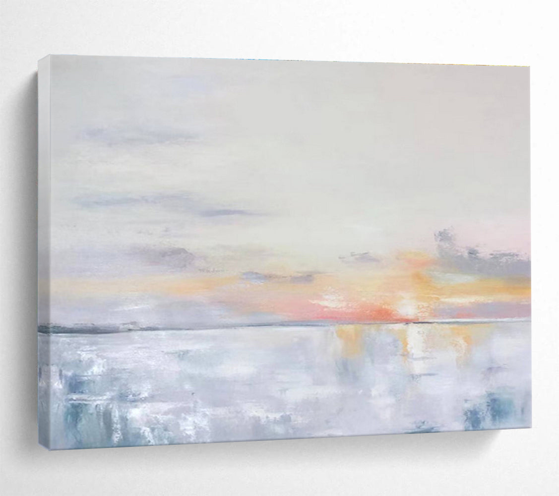 “Subtle Sunset Abstract” Abstract Minimalist Painting On Canvas DKH420