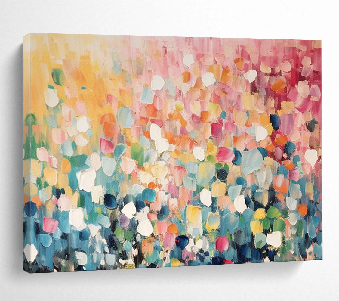 “Colorful Dot Abstraction” Pointillism - inspired Painting On Canvas DLZ161