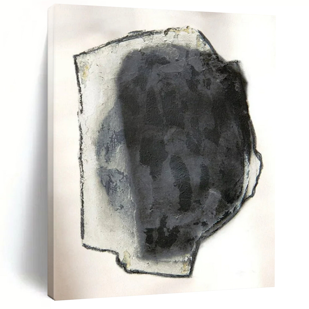 “Gray & Black Abstraction” - Subtle Abstract Painting On Canvas CT2252