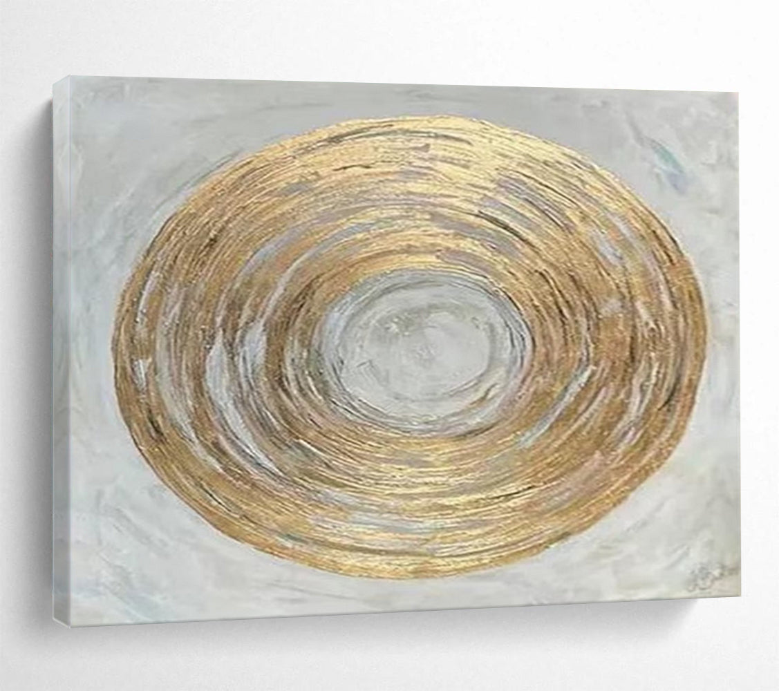 “Golden Circular Abstraction” Abstract Painting On Canvas DLZ109