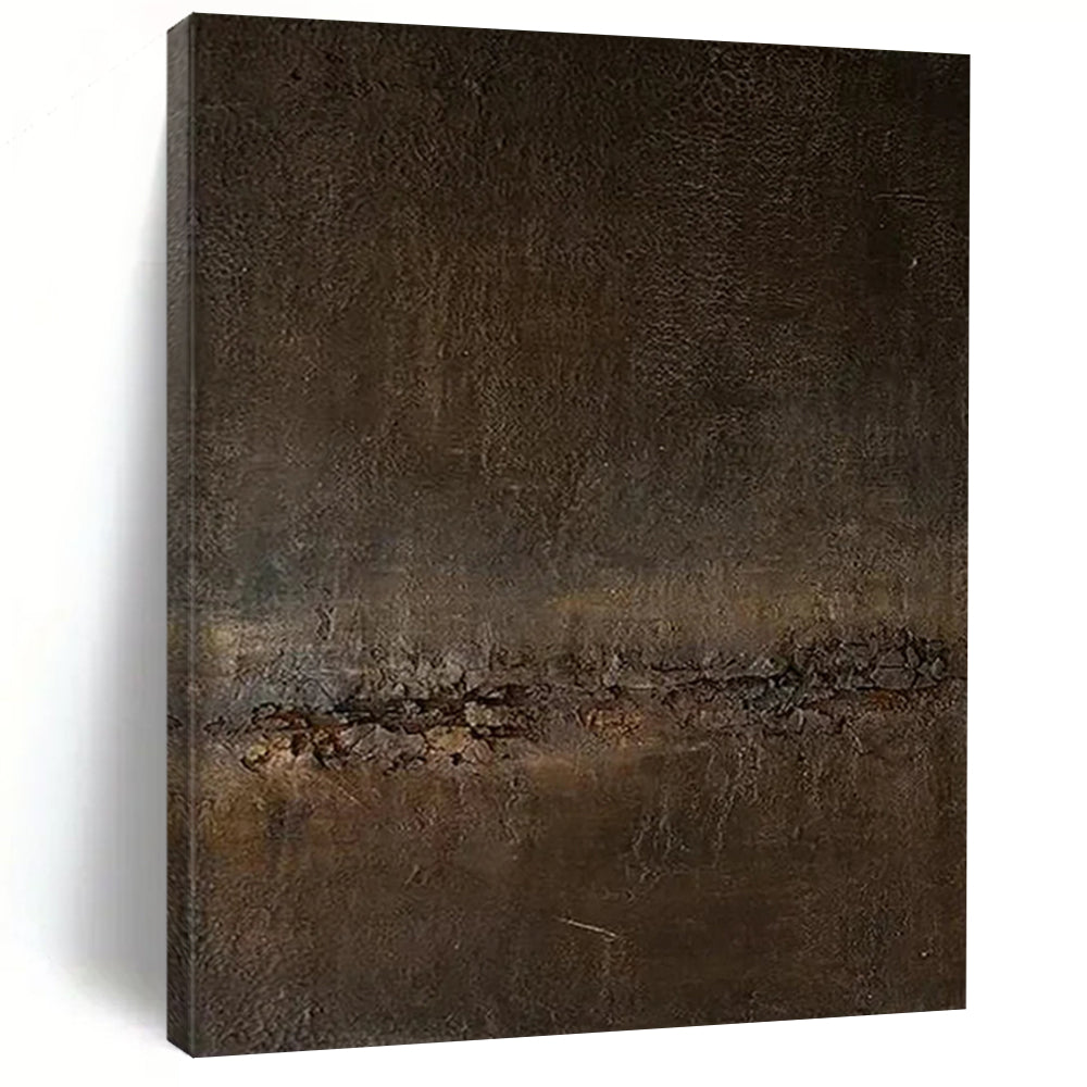 “Dark Textured Abstraction” - Minimalist Abstract Painting On Canvas DTP057