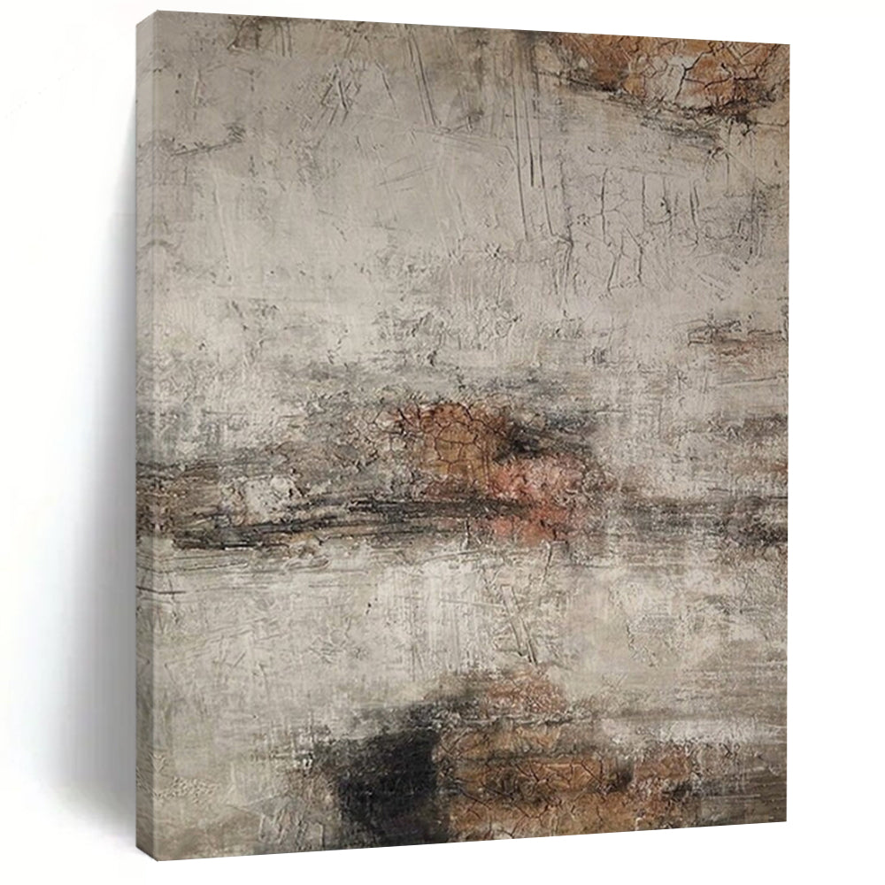 “Gray - Brown Cracked Textures” – Abstract Crackle Art CT0967