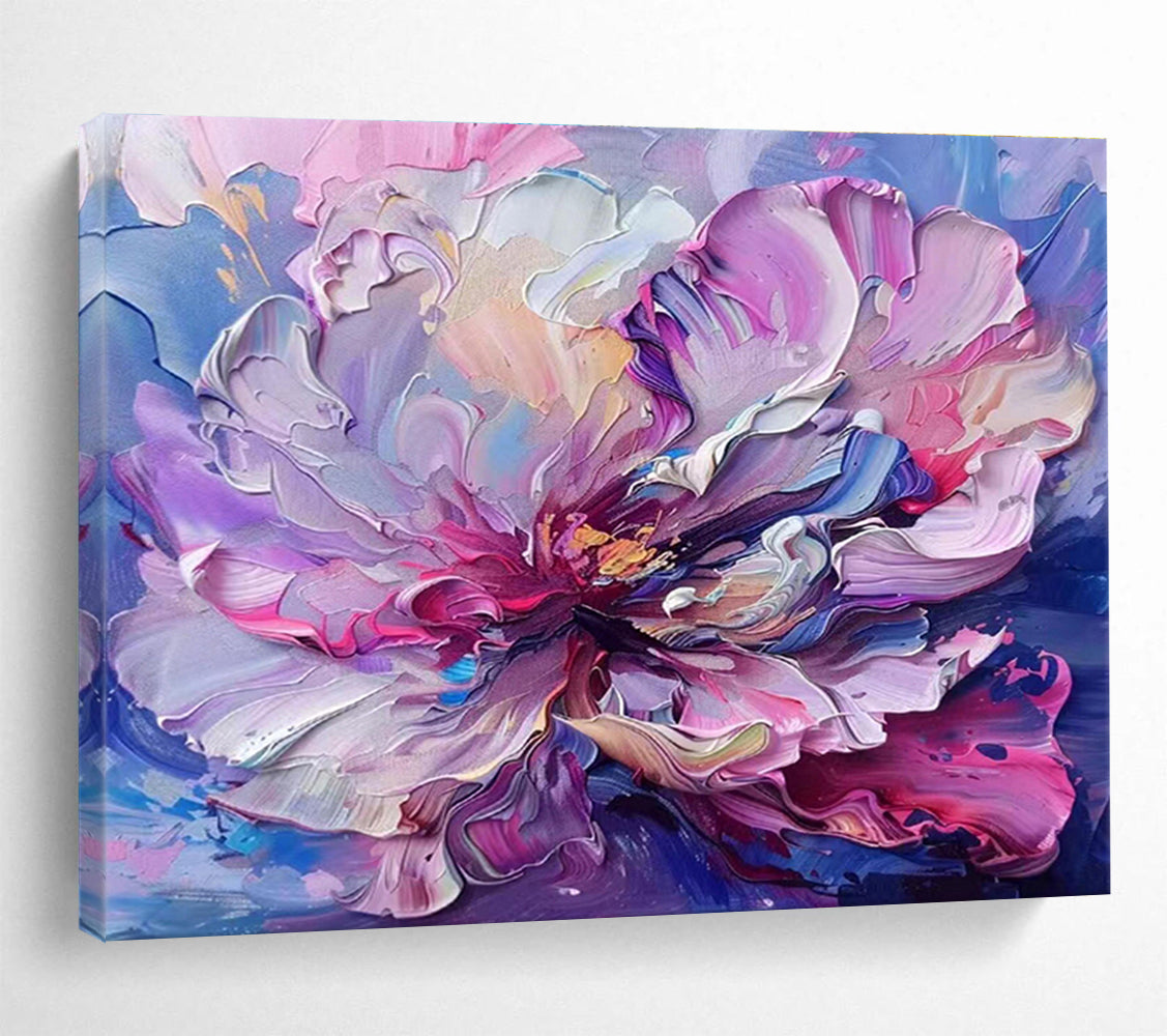 Vibrant Pink - Purple Floral Painting On Canvas DKH681