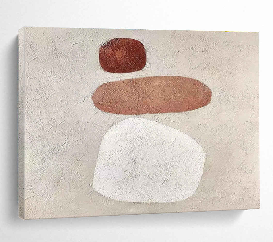 Minimalist Stone Forms - Textured Abstract Painting On Canvas DKH594