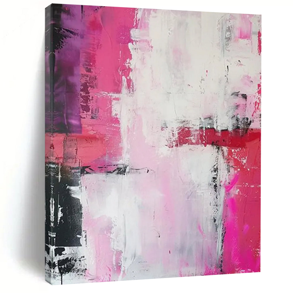 “Pink - Purple Abstract Textures” - Abstract Expressionist Painting On Canvas DTP114