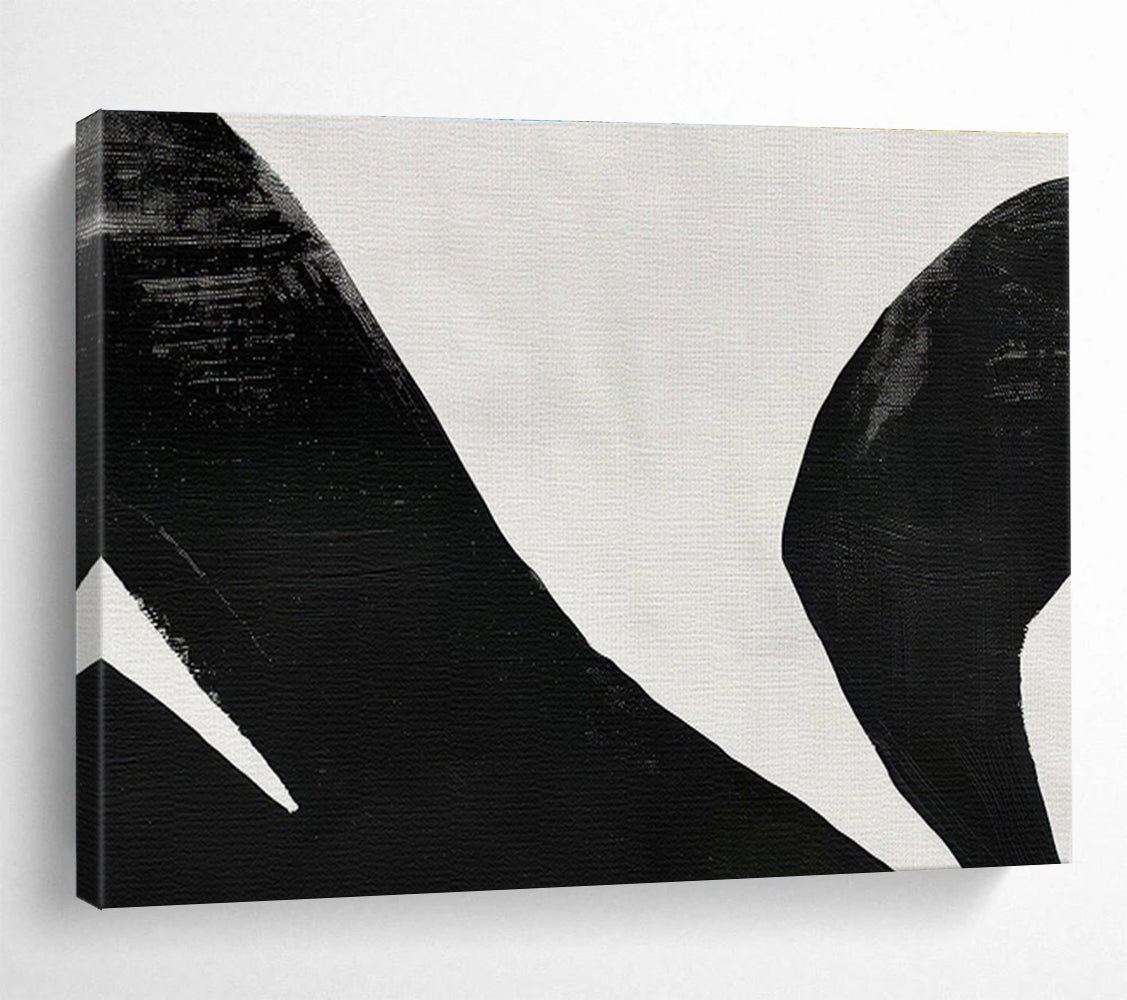 Black and White Minimalist “Bold Avian Silhouettes” Painting On Canvas DKH138