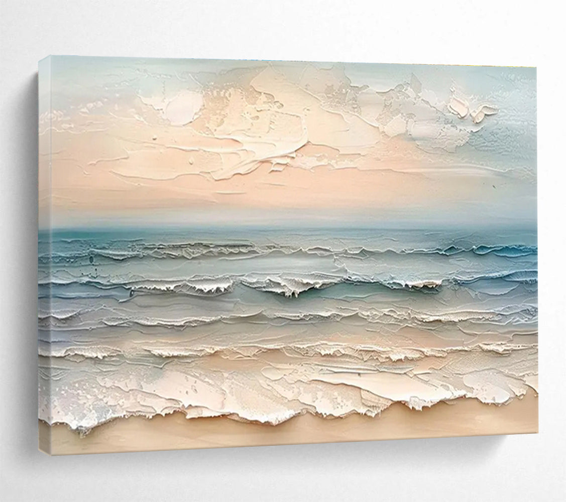 “Textured Pastel Sea and Sky” - 3D - Like Seascape Painting On Canvas DKH795