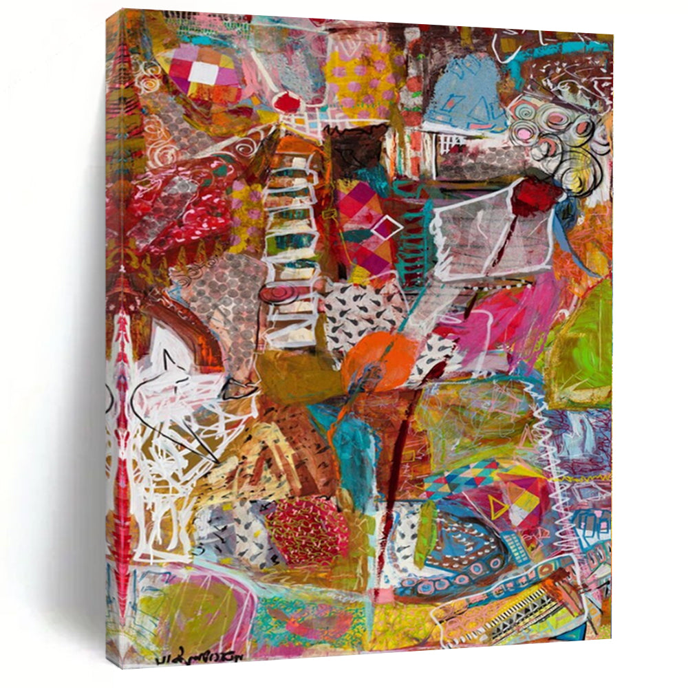 “Colorful Mixed - Media Collage” – Eclectic Mixed - Media Art CT1083