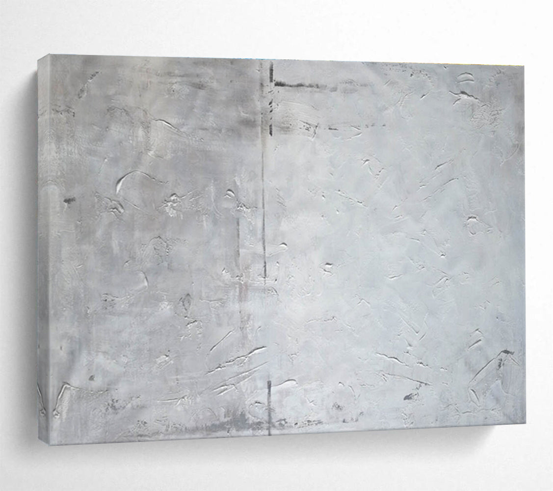 “Minimalist Gray Texture” - Subtle Abstract Painting On Canvas DKH848
