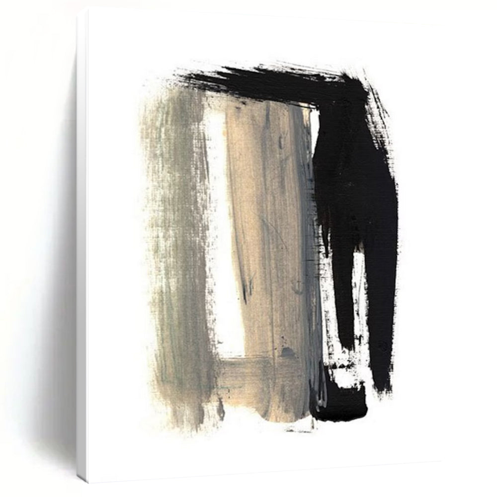 “Monochrome Brushstrokes” - Minimalist Abstract Painting On Canvas DTP157