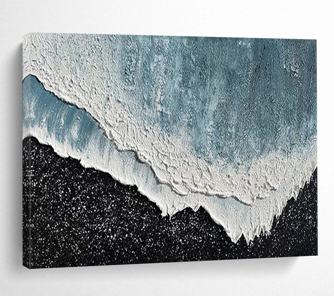Textured Ocean Wave - Impasto Seascape Painting On Canvas DLZ207