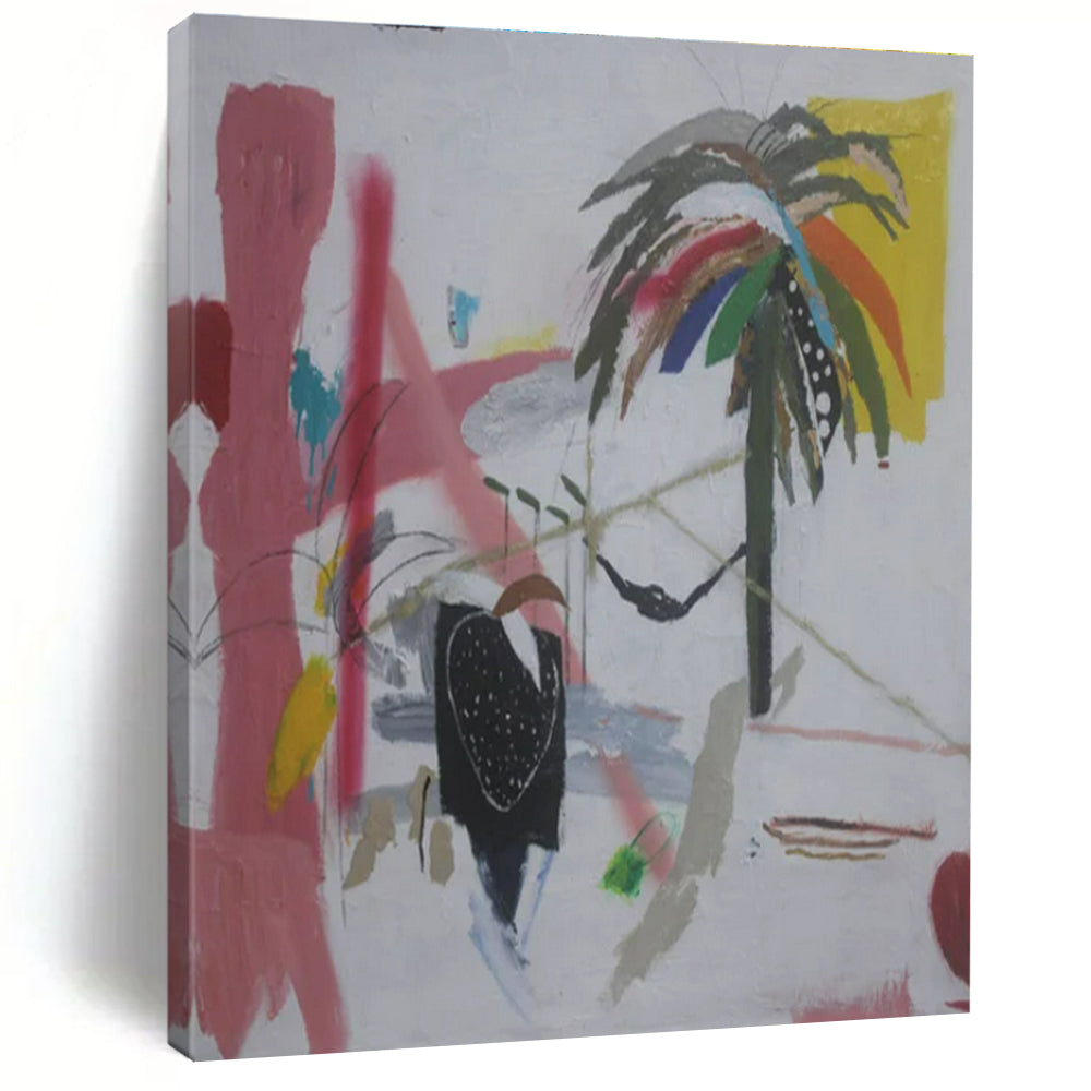Colorful - Leaf Palm Abstraction - Tropical Art - Style Acrylic Painting CT1411