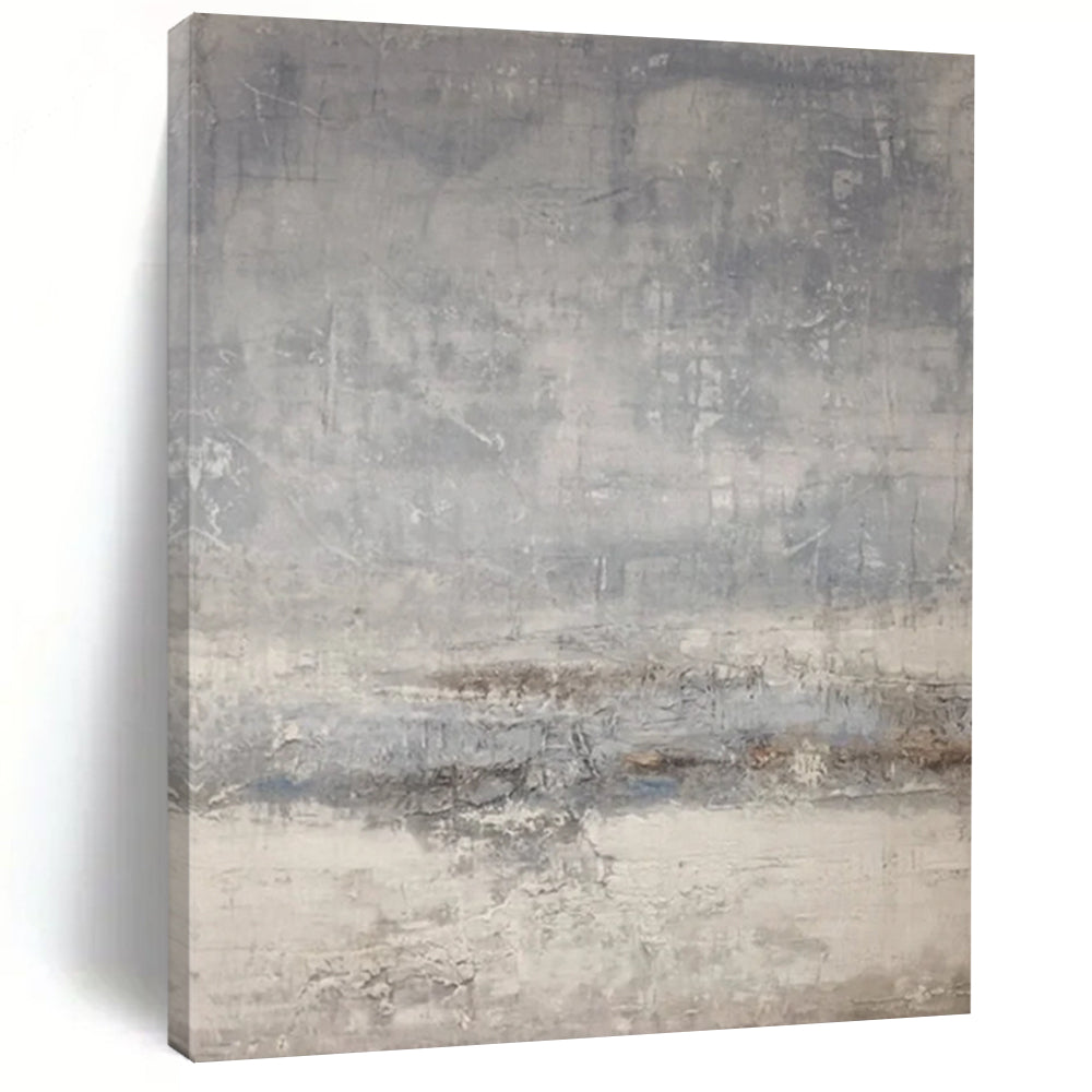 “Gray Textured Abstraction” - Minimalist Abstract Painting On Canvas DTP058