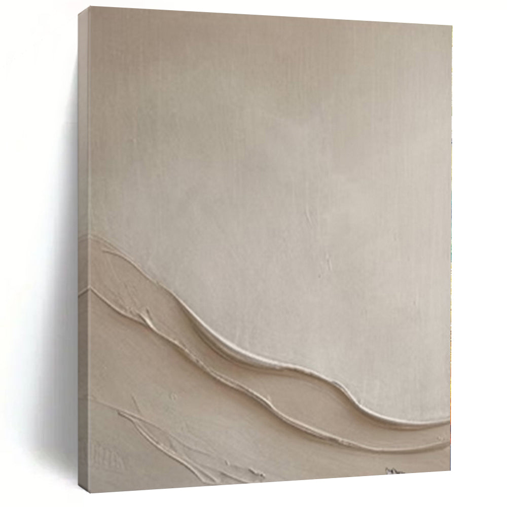 “Subtle Beige Textured Waves” – Minimalist Textured Painting CT1093
