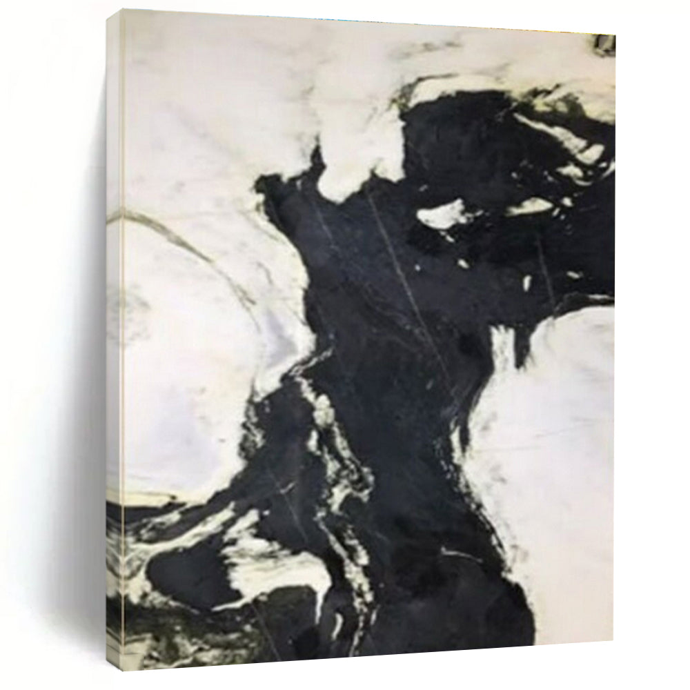 Black - White Fluid Shapes, “Ink Odyssey” - Abstract Ink Painting CT0733