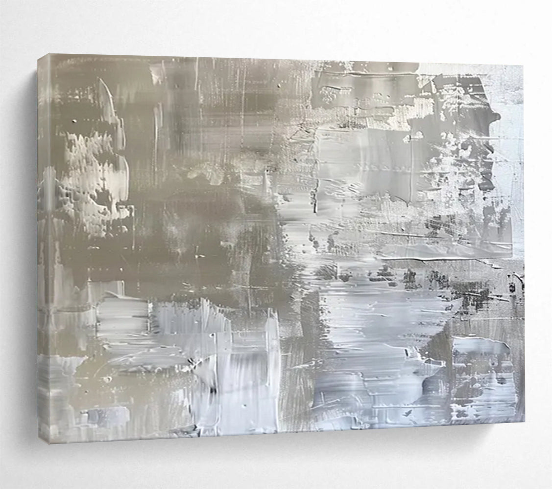 “Monochrome Textured Abstraction” Abstract Painting On Canvas DLZ104