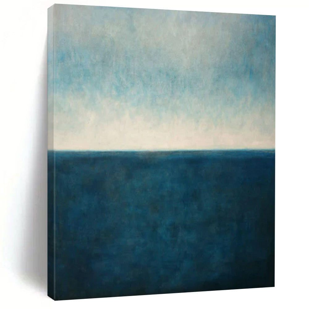“Blue & White Minimalist Seascapes” - Landscape - Inspired Abstract Painting On Canvas CT2326