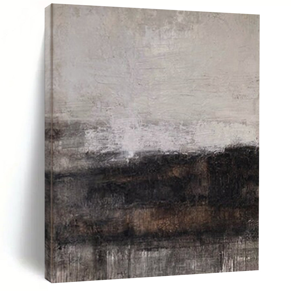 “Gray - Black Textured Horizons Repeat” – Abstract Repeat Landscape Art CT0983