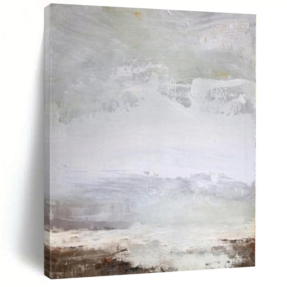 “Soft Gray Abstract Horizon” – Abstract Landscape Painting CT1149