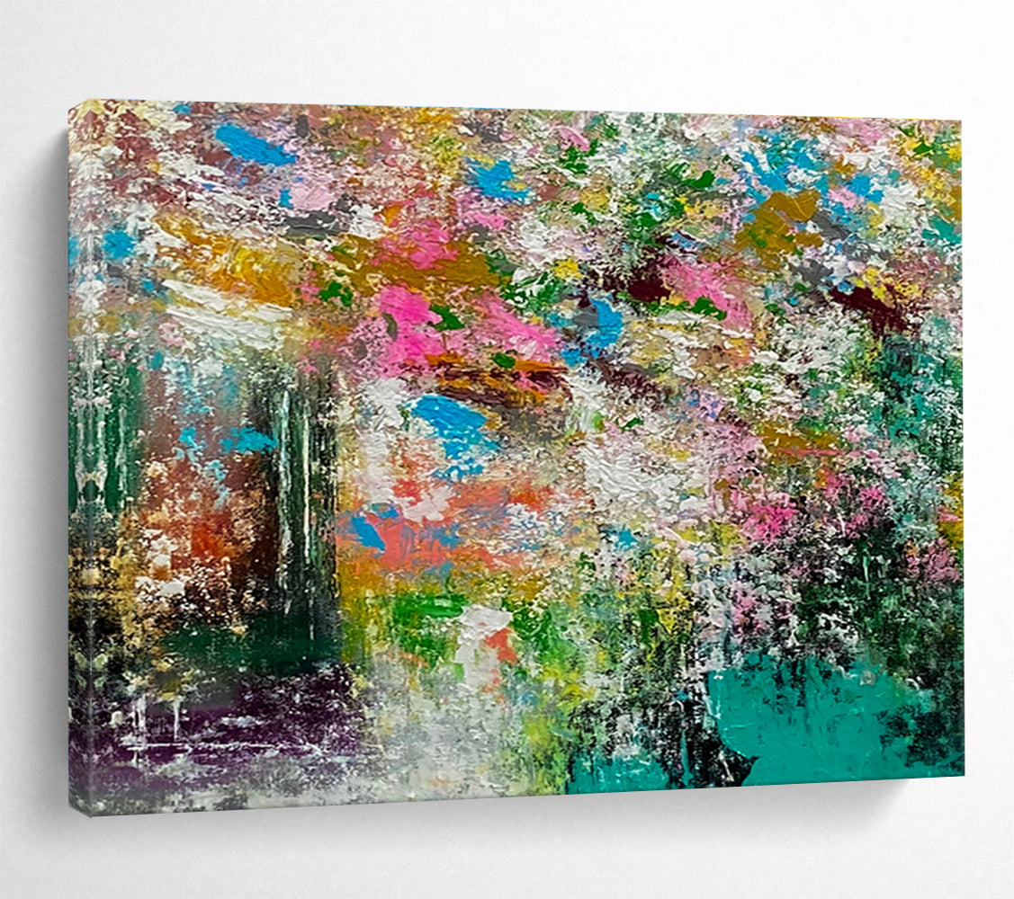 Vibrant Abstract Garden - Colorful Floral Abstract Painting On Canvas DKH919