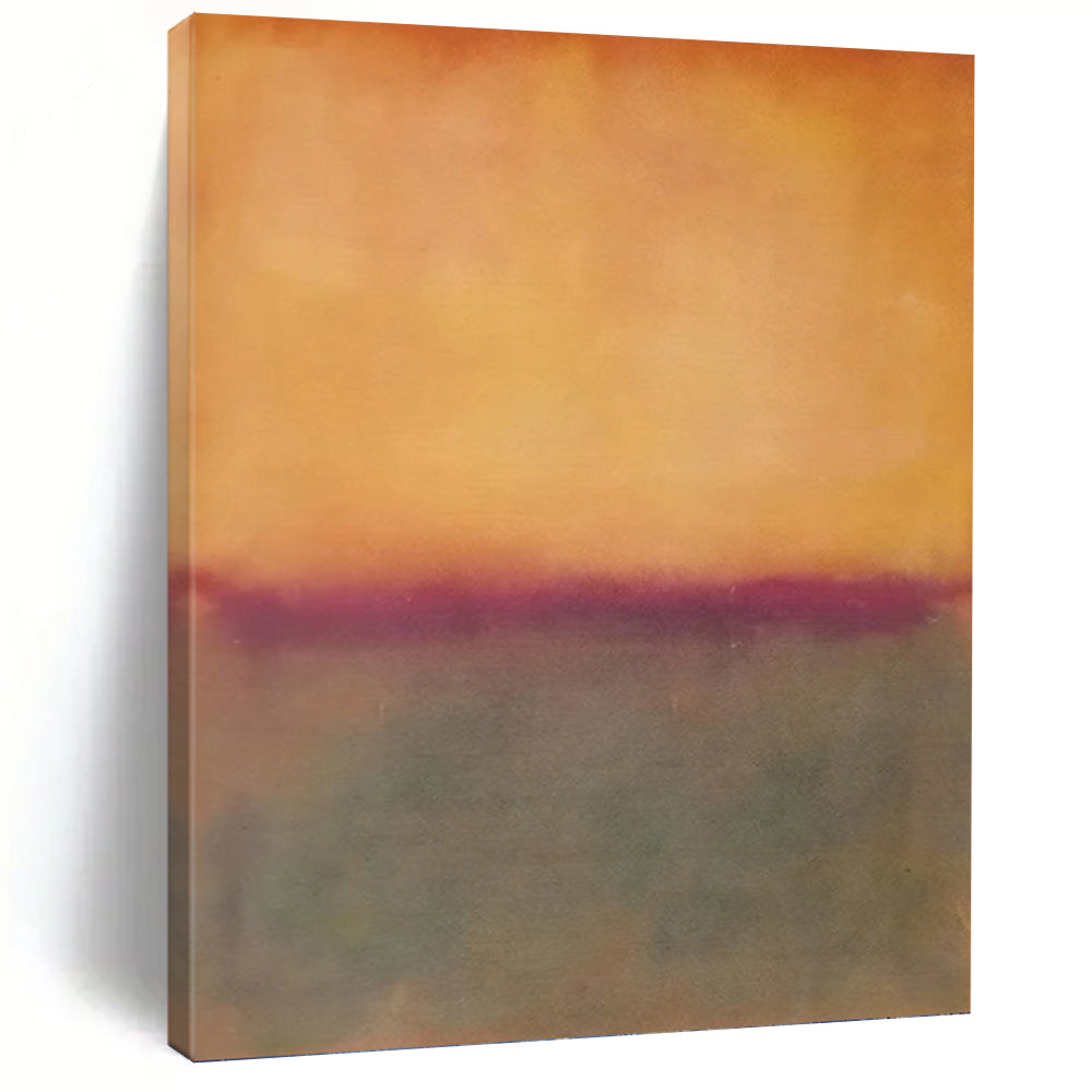“Warm Gradient Horizons with Purple Accent” - Subtle Abstract Landscape Painting On Canvas DKH1602