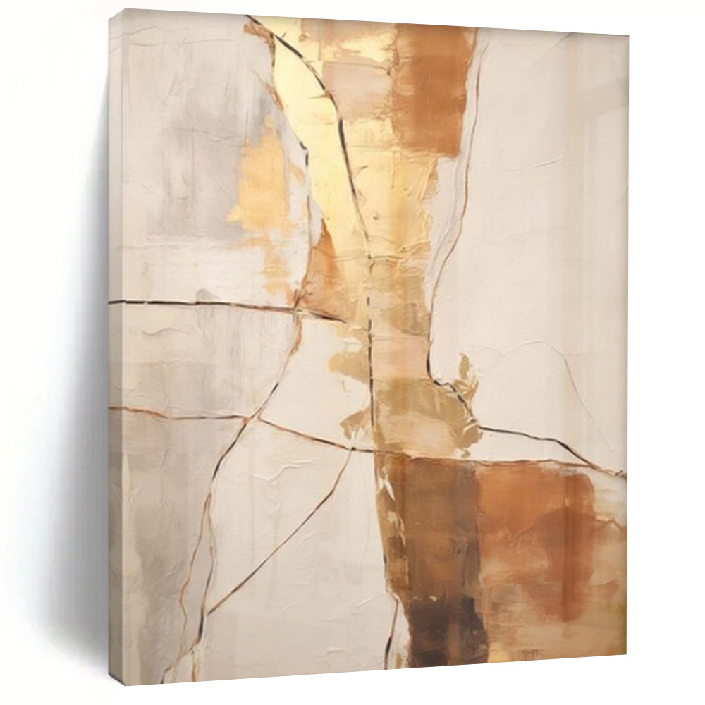 “Textured Gold and Neutral” – Textured Abstract Art CT1052