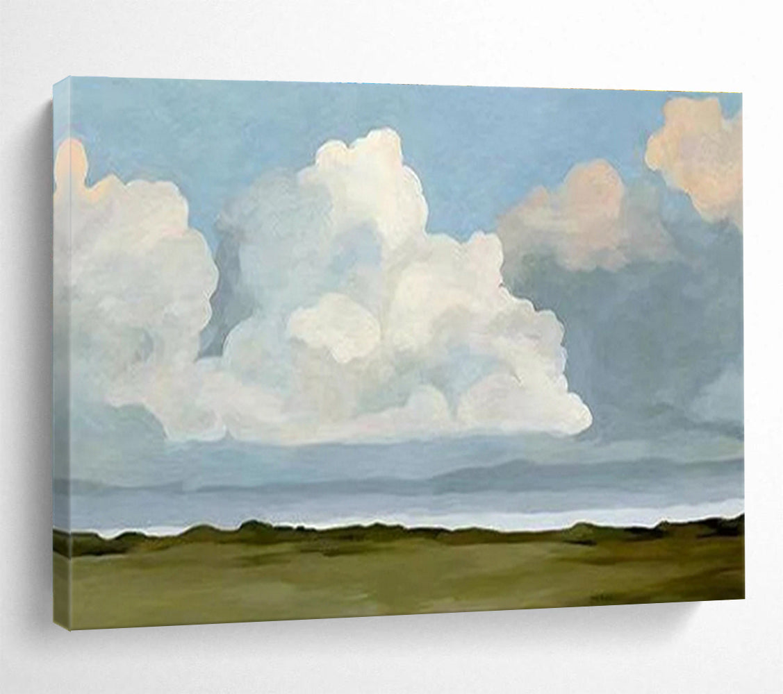 “Serene Cloudscape” Abstract Landscape Painting On Canvas DKH405