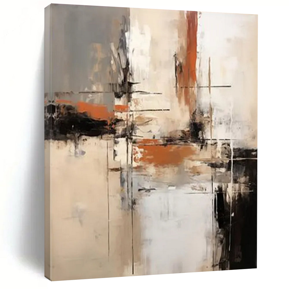 “Neutral - Toned Abstract Layers” - Abstract Expressionist Painting On Canvas DTP112