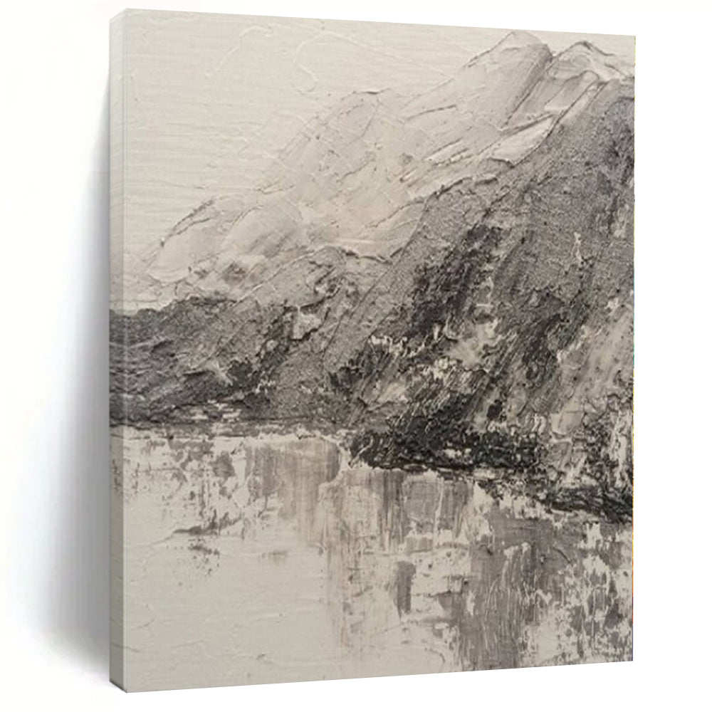 “Black - White Textured Landscape” – Impasto Landscape Painting CT1200