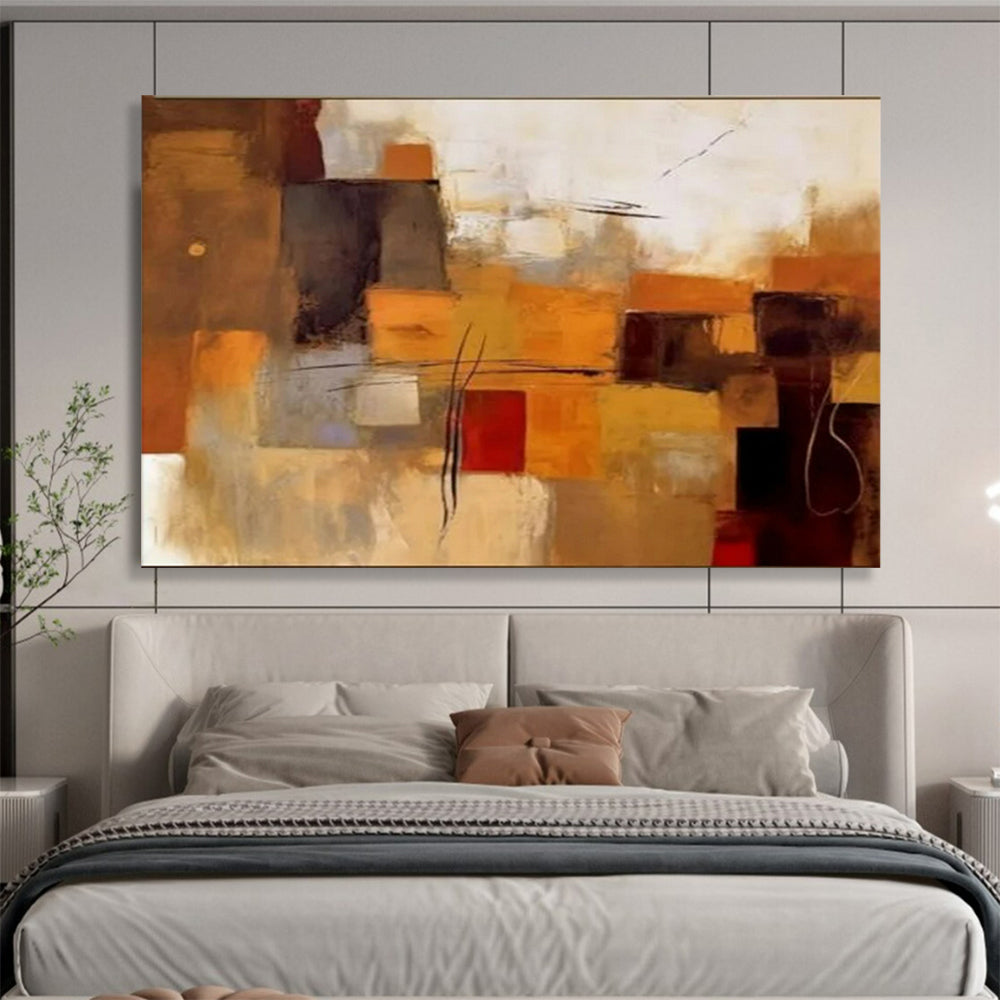 “Earthy Geometries” - Warm browns, beiges, grays; overlapping geometric blocks CT1505