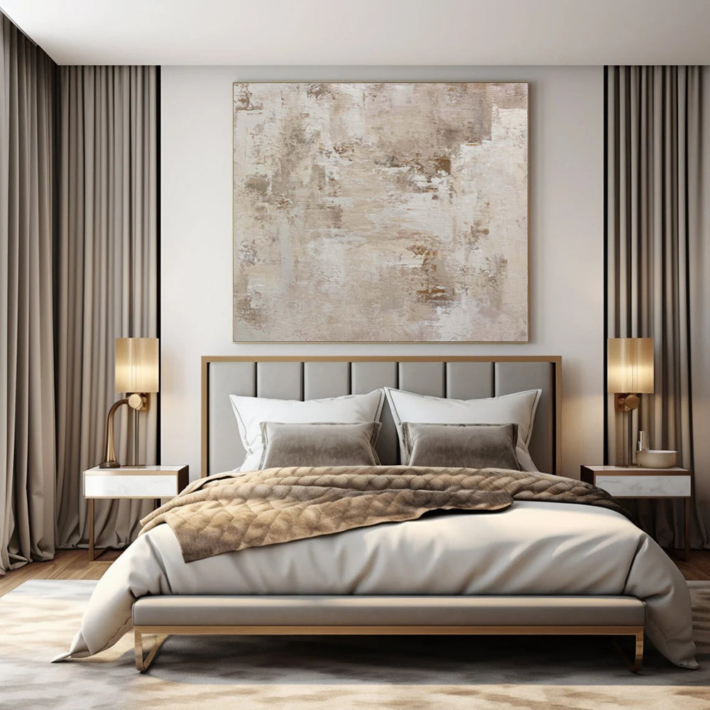 “Beige and Brown Textured Abstract” Layered Acrylic Art CT0152