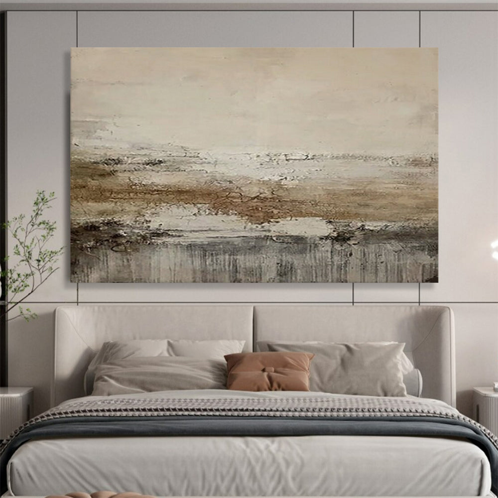 “Neutral Textured Horizon” - Beiges, browns, grays; subtle, layered - texture abstraction CT1628
