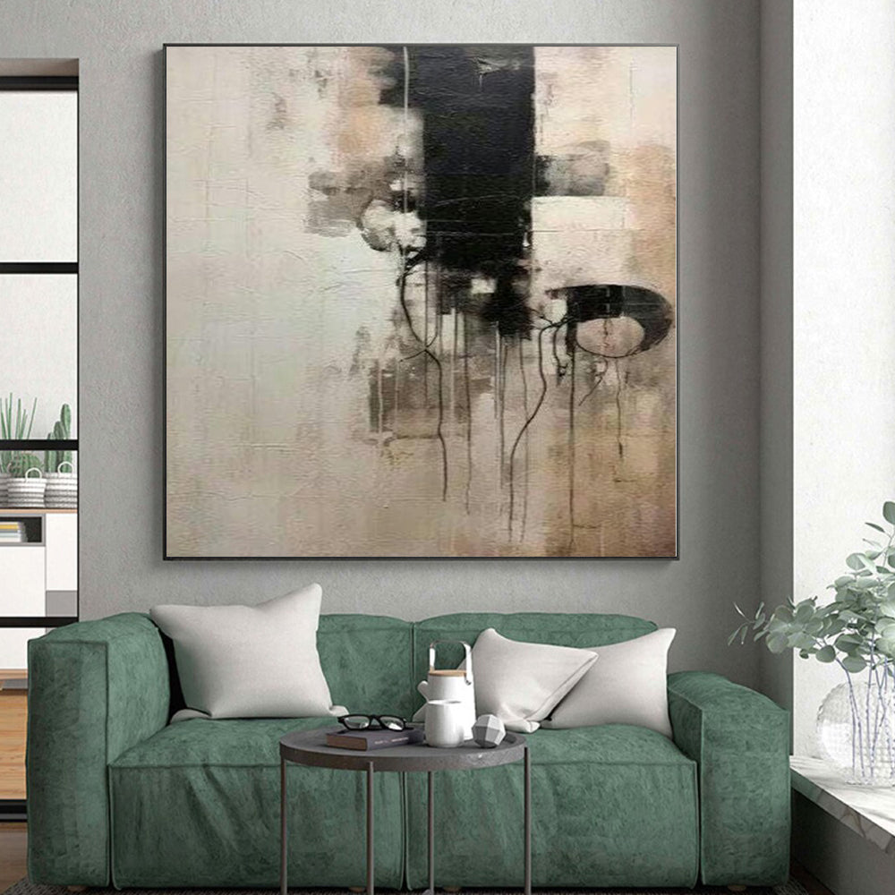“Black - White - Gray Dripping Abstraction” Abstract Acrylic Art CT0251