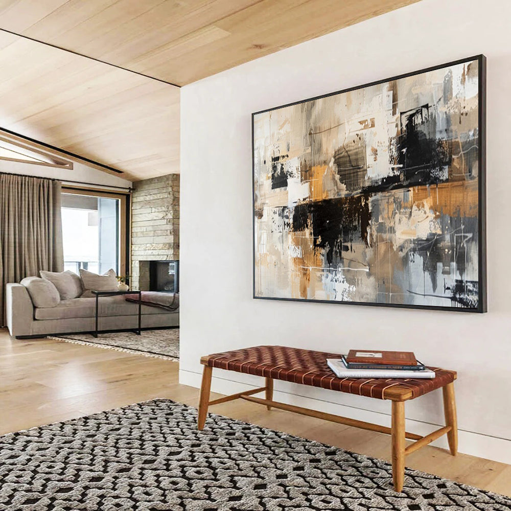 “Neutral - Toned Abstract Chaos” – Abstract Acrylic Painting CT1717