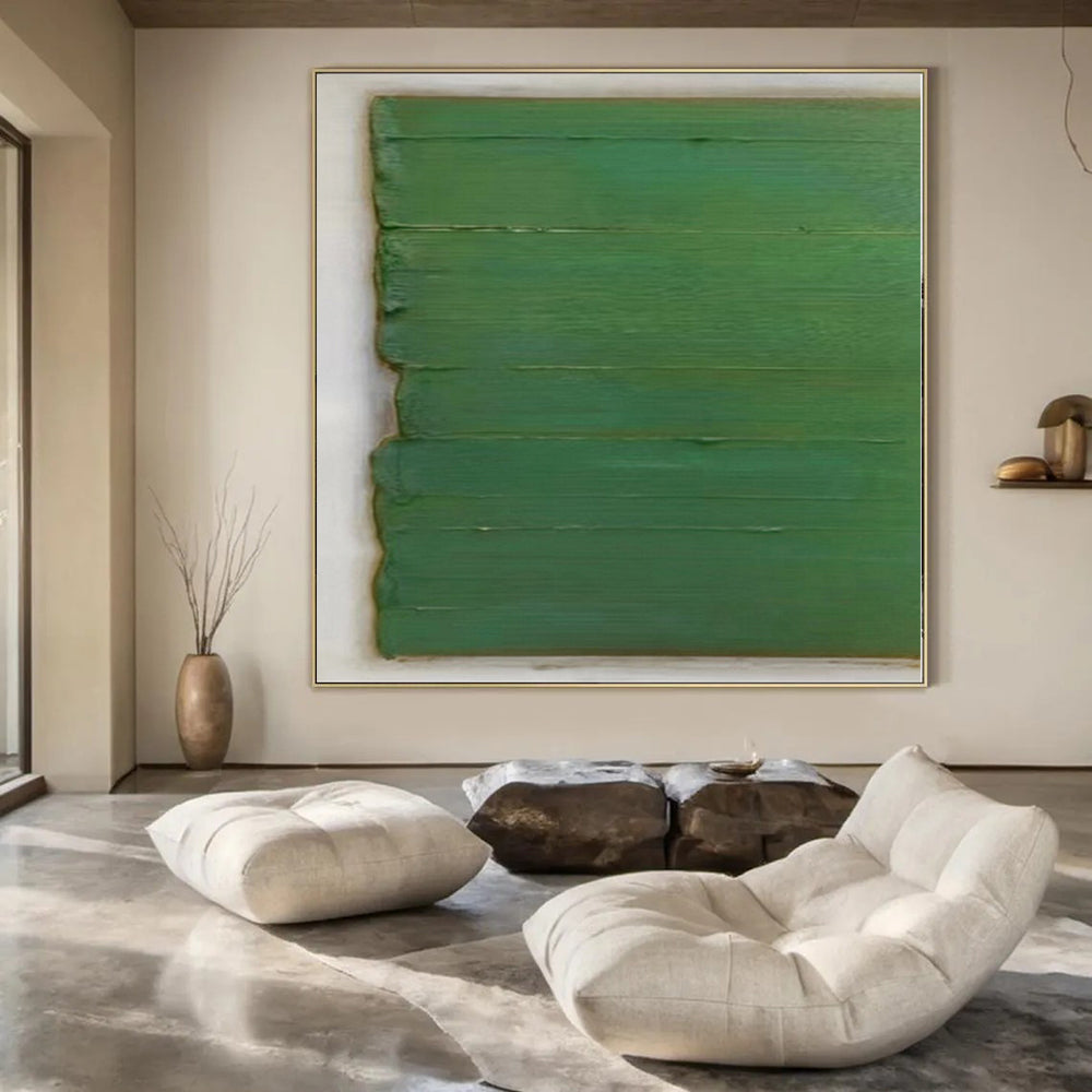 “Green Textured Panels” Minimalist Acrylic Art CT0210