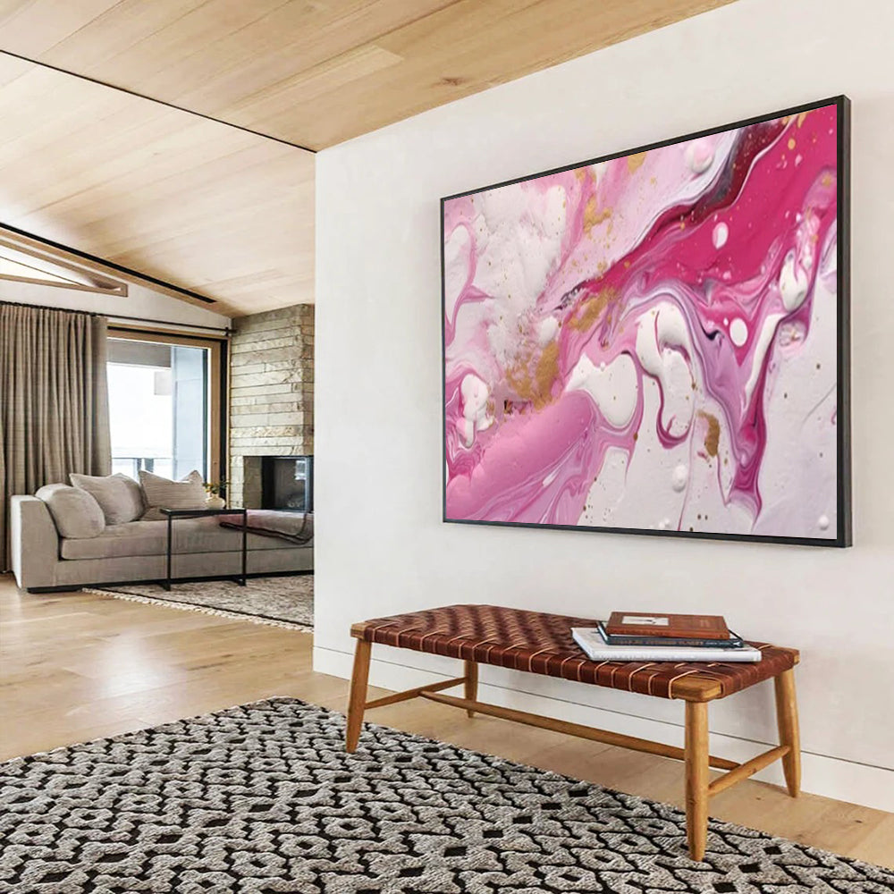 “Pink - Gold Marbled Dream” - Pinks, whites, golds; swirling, marbled patterns with gold flecks CT1617