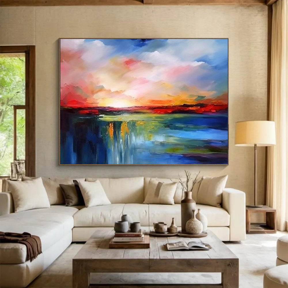 “Colorful Horizon” - Bright pinks, oranges, blues; dramatic sunset over water CT1513
