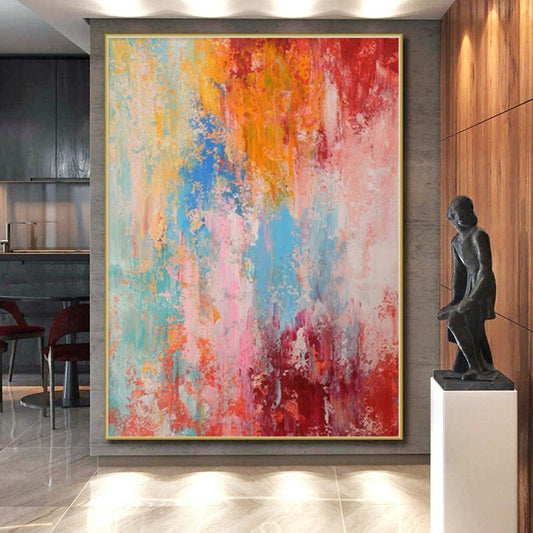 “Color Explosion Abstraction” - Abstract Art with Multicolored, Textured Patches CT0030