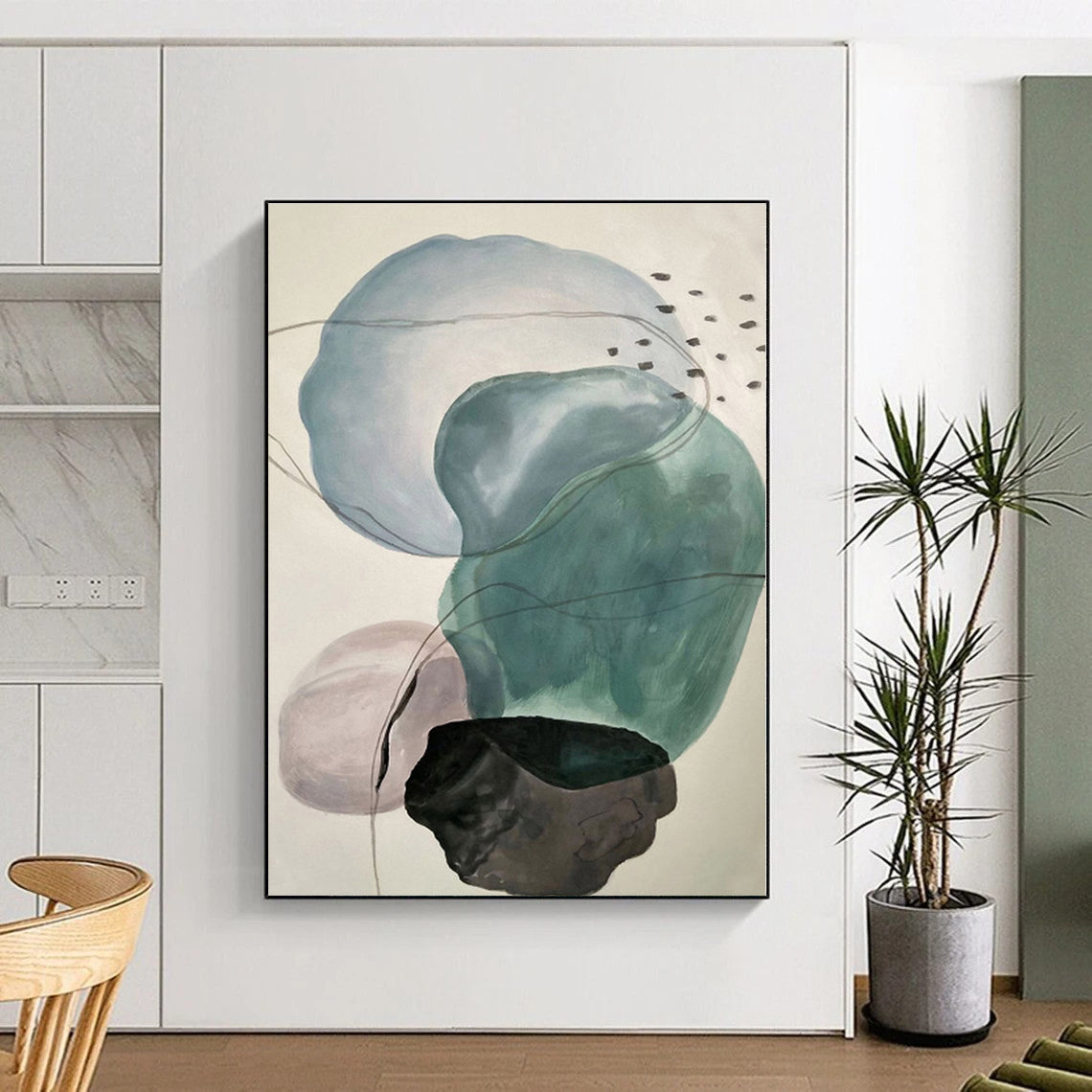 “Soft Color Shapes Abstraction” - Abstract Minimalist Art CT0461