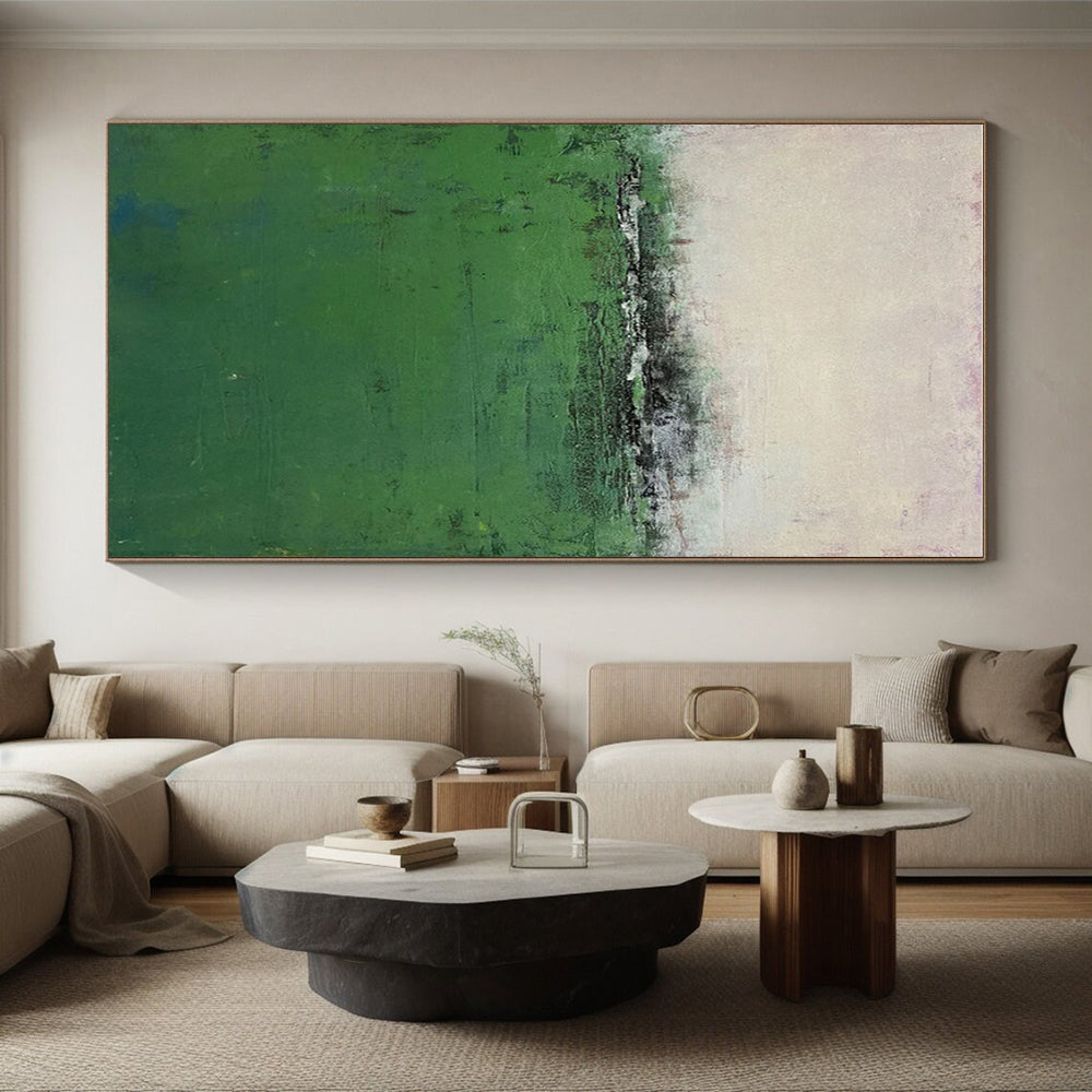 “Misty Green Field”,Abstract Landscape Art CT0645