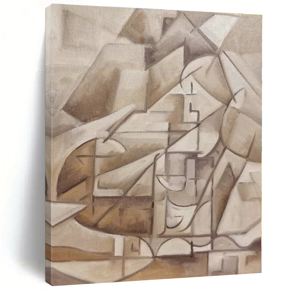 “Brown - Beige Cubist Abstraction” - Abstract Cubist - Style Work CT0400