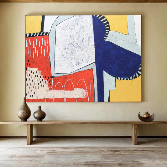 Colorful Geometric Collage - Cubist - Inspired Acrylic Art CT1804