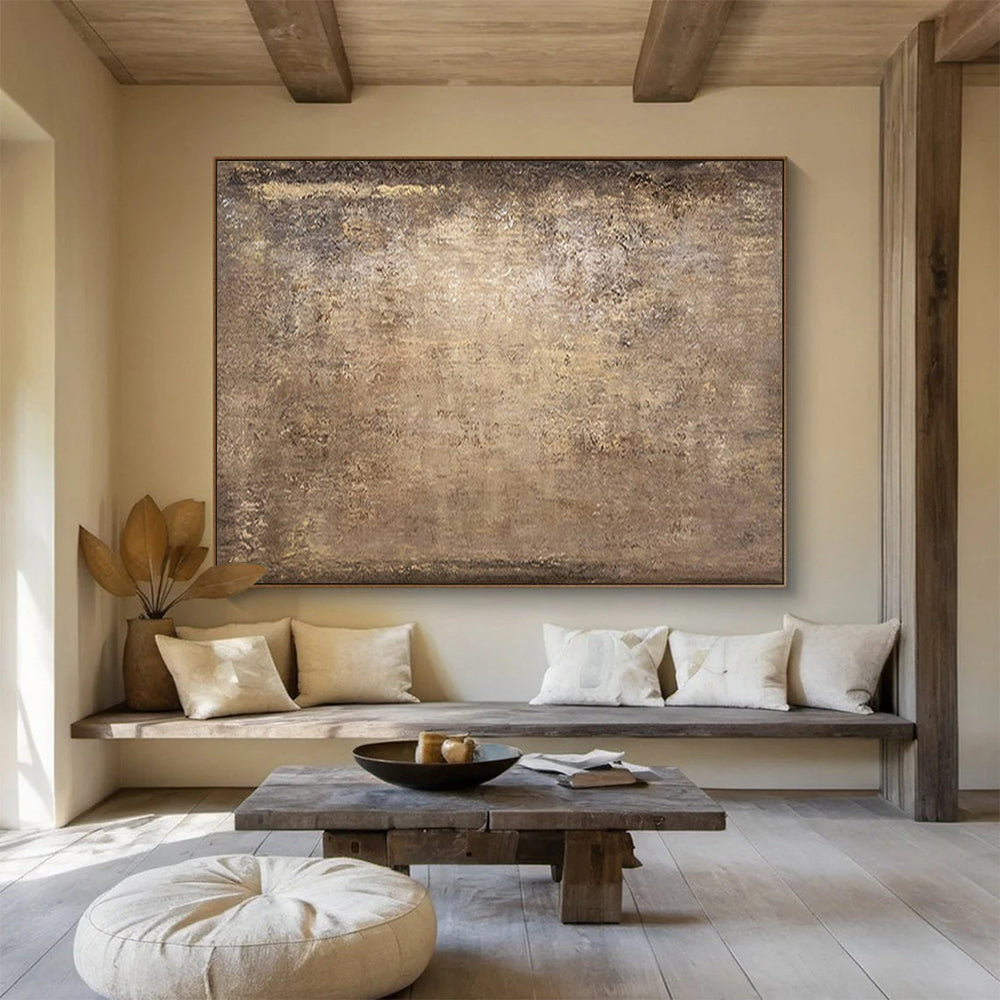 “Bronze Patina” - Warm browns, metallic tones; textured, aged - metal - like abstract surface CT1520