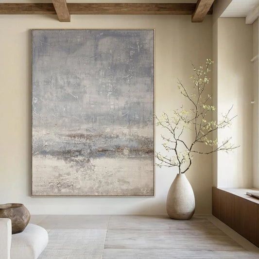 “Gray Textured Abstraction” - Minimalist Abstract Painting On Canvas DTP058