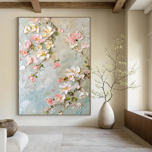 “Textured Blossom Branches” – Impasto Floral Oil Painting CT2067