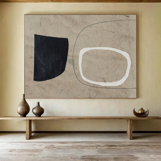 “Minimalist Shape Study” Understated Abstract Painting On Canvas DLZ113