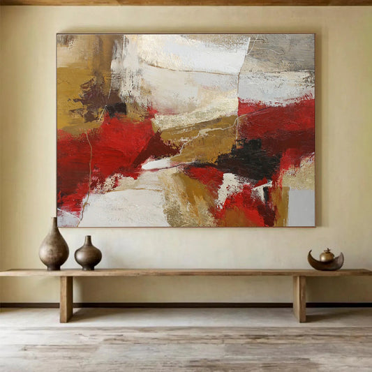 “Rustic Color Collision” Abstract Oil Painting On Canvas DKH506